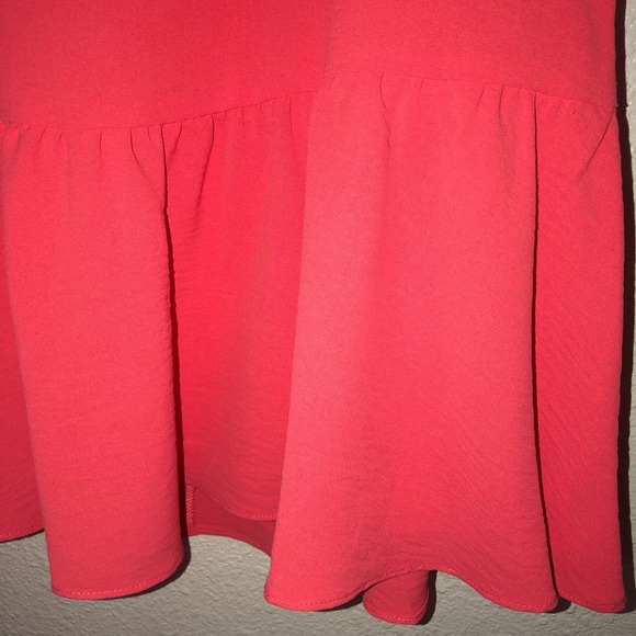 DKNY orange flutter sleeve flounce hem knee loose fit feminine dress Size‎ 4 new - Picture 5 of 16